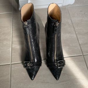 Black Suede Studio Imane Black Python bootie